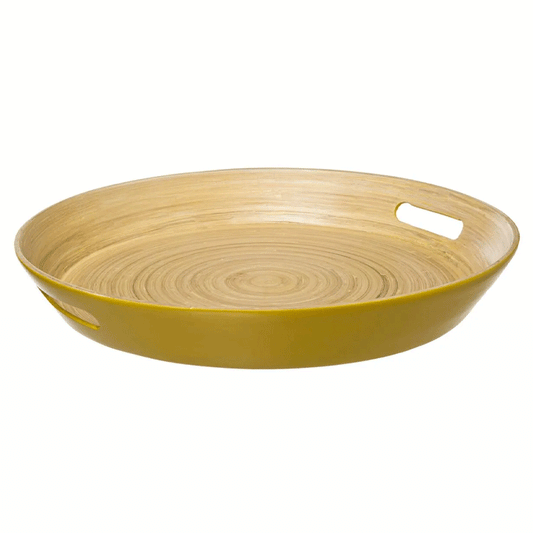 YELLOW BAMBOO TRAY 42CM