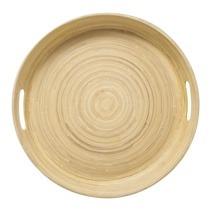 YELLOW BAMBOO TRAY 42CM