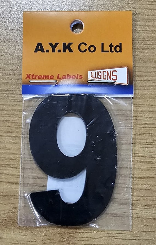 SIGN PVC HOUSE NUMBER "9" 6CM