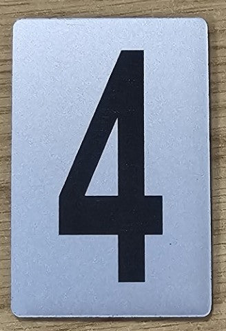 SIGN HOUSE NUMBER "4" 6X4 SILVER