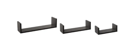WALL SHELF EDGE BLACK X3