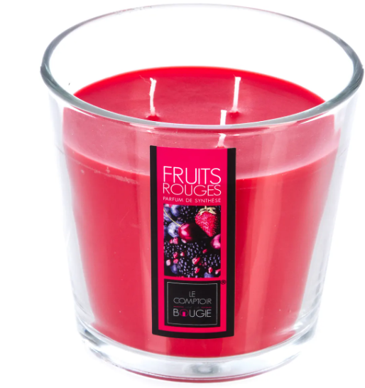 SCENTED GLASS CANDLE RASPBERRY 500G