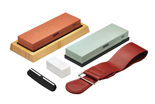 WHETSTONE SHARPENING STONE SET WITH NON-SLIP BASE AND ANGLE GUIDE 400/1000/3000/8000 GRIT