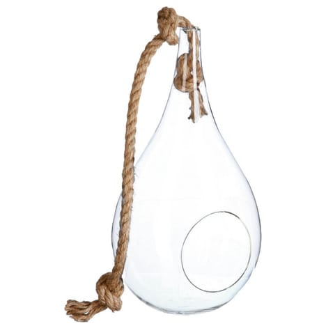 GLASS DROP W/ ROPE H39