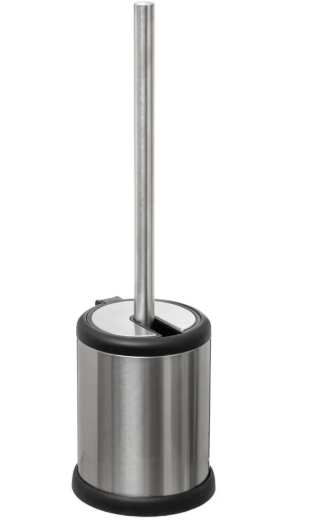 TOILET BRUSH WITH LID SILVER