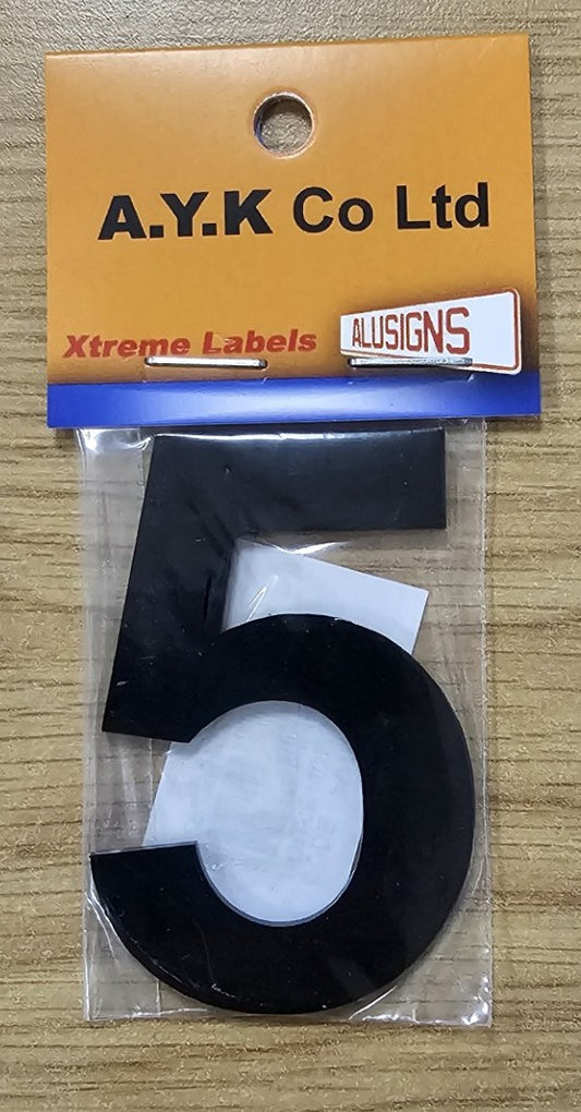 SIGN PVC HOUSE NUMBER "5" 6CM