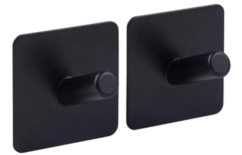 SET OF 2 STIKY ADHESIVE HOOKS S/STEEL ASSORTED