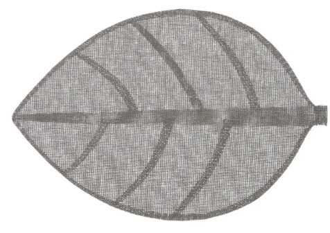 LEAF PLACEMAT 50X33 GREY
