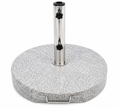 GRANITE UMBRELLA BASE 35KG WITH 2 WHEELS & STEEL STEEL TUBE