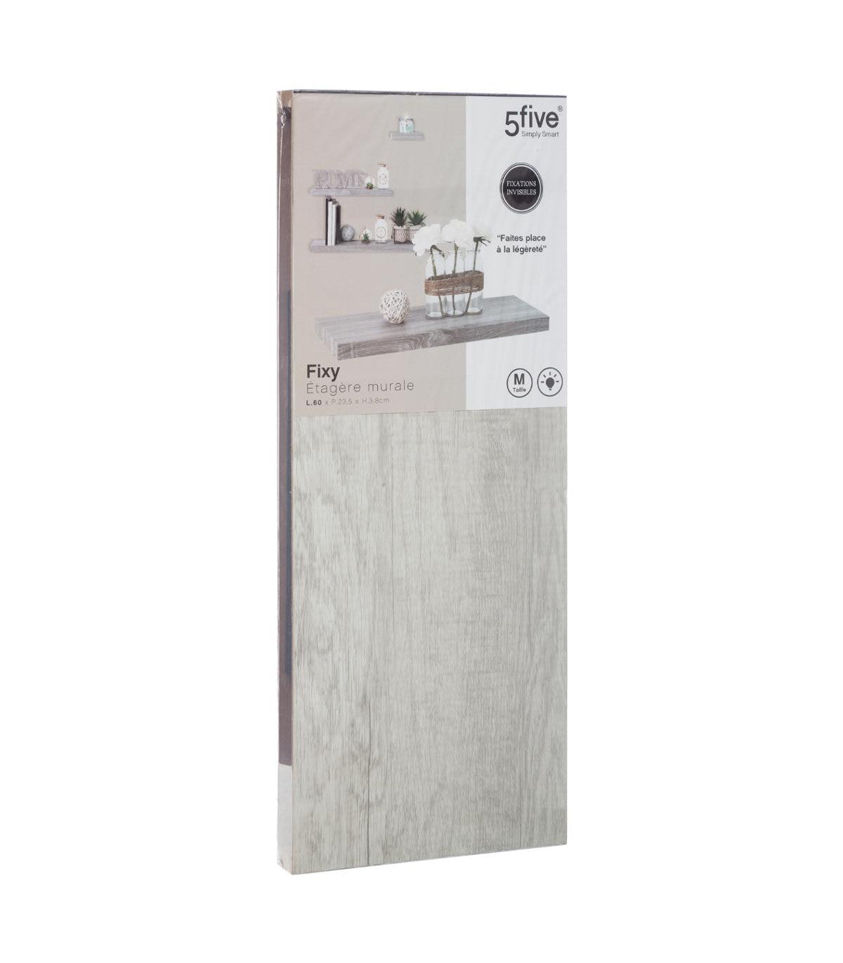 WALL SHELF OAK 60CM GREY