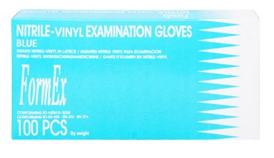 NITRILE-VINYL DISPOSABLE GLOVES BLUE LARGE