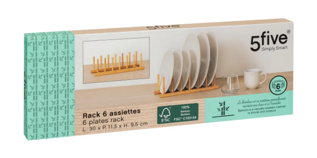 6 PLATES BAMBOO RACK
