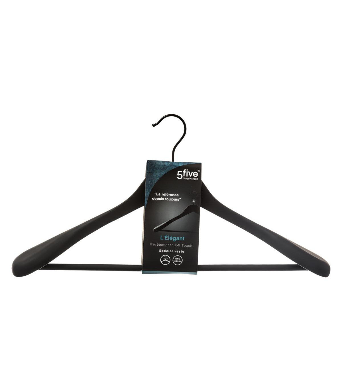 WOOD RUBBER COAT HANGER BLACK