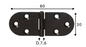 HINGES SHAPED 80X30X1.5MM BLACK