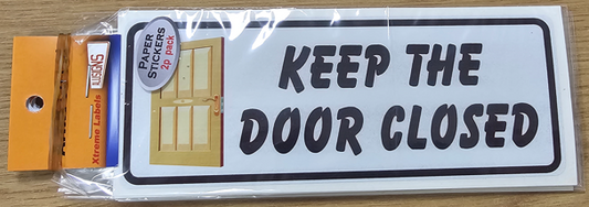 SIGN PAPER "KEEP DOOR CLOSED"18X7 [2PCS