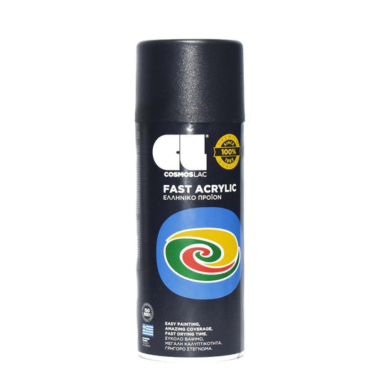 SPRAY FAST ACRYLIC BLACK MATT RAL9005 400ML COSMOSLAC