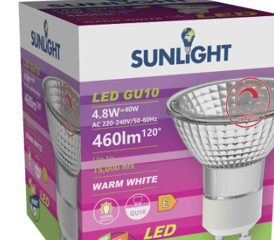 J&C LED GU10 4.8W 460LM WARM WHITE 3000K DIMMABLE