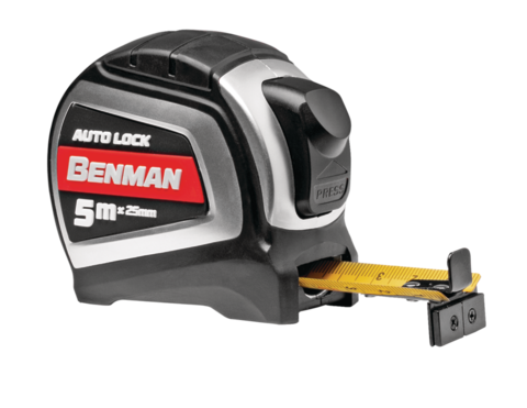 MAGNETIC MEASURING TAPE AUTOLOCK 5X25MM BENMAN