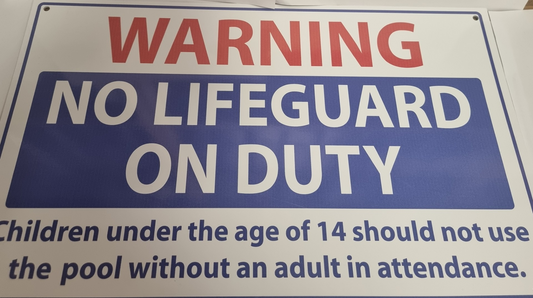 SIGN "NO LIFEGUARD ON DUTY" 50X30
