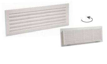 VENTILATION GRILL ABS 9.5X33.3CM RECESS MOUNTING + NET WHITE