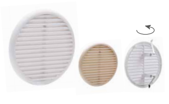 VENTILATION GRILL ABS ? 12.5-16CM RECESS MOUNTING + CLIP + NET WHITE