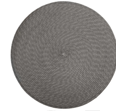 PLACEMAT BRAID ROUND GREY