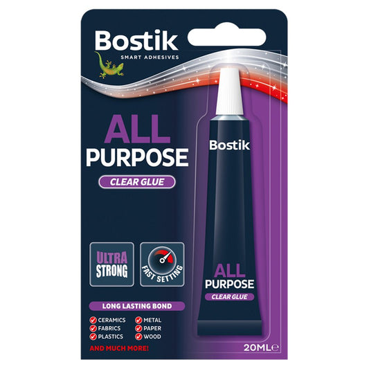 ALL PURPOSE CLEAR ADHESIVE EXTRA STRONG 20ML BOSTIK