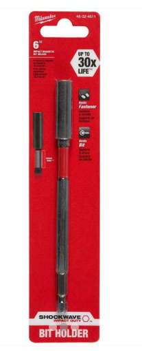 MILWAUKEE 152MM SHOCKWAVE MAGNETIC BIT HOLDER