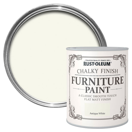 ANTIQUE WHITE CHALKY FURNITURE PAINT 750ML RUSTOLEUM