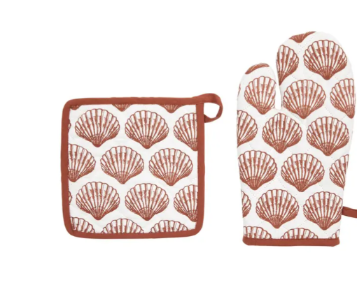 ΣΕΤ ΓΑΝΤΙ ΚΑΙ ΠΙΑΣΤΡΑ ΚΟΥΖΙΝΑΣ OCEANIA TERRACOTTA ΜΕ ΣΧΕΔΙΟ ΚΟΧΥΛ