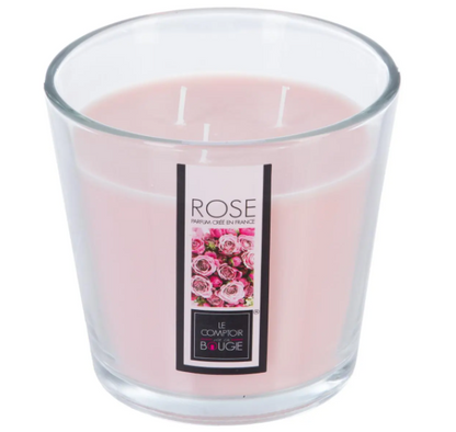SCENTED GLASS CANDLE ROSE 500G