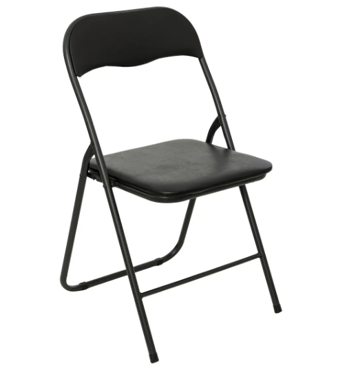 FOLDING CHAIR PU BLACK