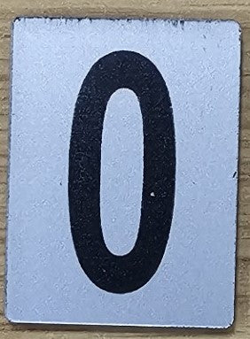 SIGN HOUSE NUMBER "0" 4X3 SILVER