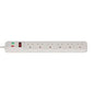 EXTENSION LEAD WITH SURGE PROTECTION 13.500A AND NEON INDICATOR 6-WAY WHITE 2M