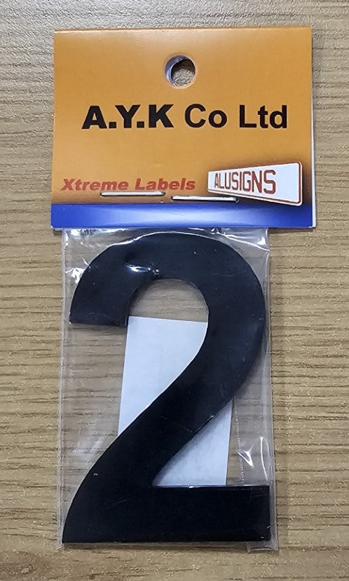 SIGN PVC HOUSE NUMBER "2" 6CM