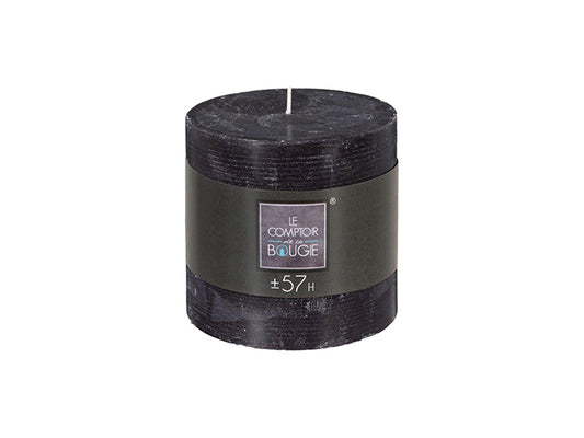 BLACK RUSTIC ROUND CANDLE 10X10CM