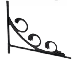 BRACKETS 'ANTICUA C' BLACK 25CM
