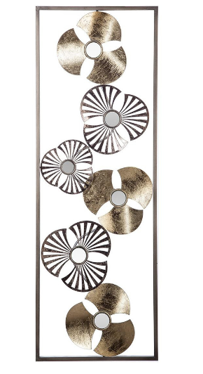 WALL DECO METAL GOLDFLOWR31X89