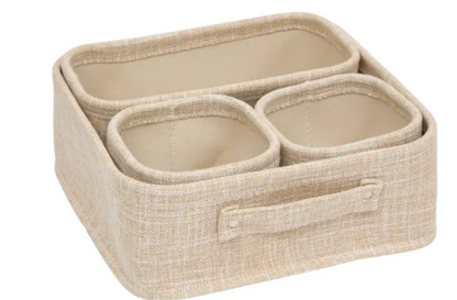 SET X4 BASKETS BEIGE