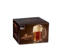 BEER GLASS X4 HANDLE 32CL