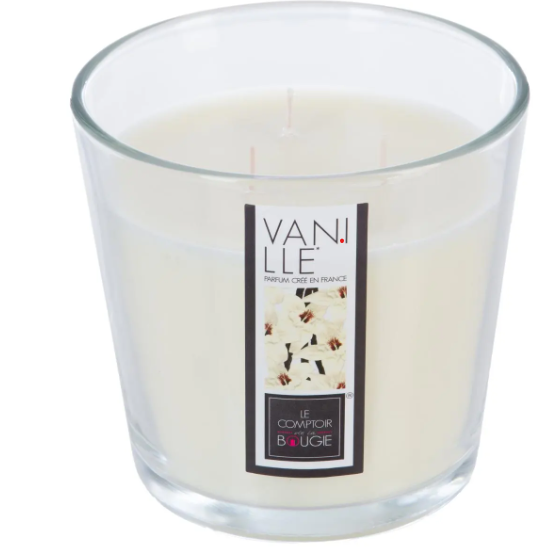 SCENTED GLASS CANDLE VANILLA 500G