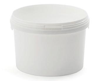 BUCKET 3L ALNDL ROUND WHITE WITH PLASTIC HANDLE