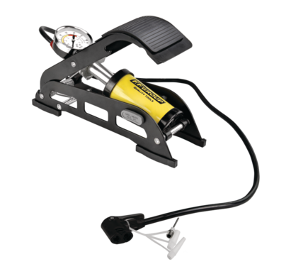 SINGLE BARREL FOOT PUMP WITH METAL GAUGE 7BAR /100PSI FF GROUP
