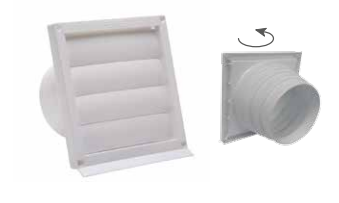 VENTILATION GRILL ABS ? 10-13CM RECESS MOUNTING MOVABLE FLAPS WHITE