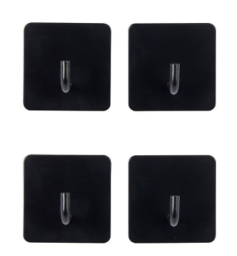 SET OF 4 STIKY ADHESIVE HOOKS S/STEEL ASSORTED