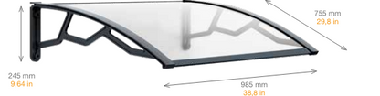 CANOPY IN TRANSP.COMPACT POLYCARBONATE 80X100CM