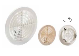 VENTILATION GRILL ABS ? 10-11CM RECESS MOUNTING + CLIP + NET WHITE