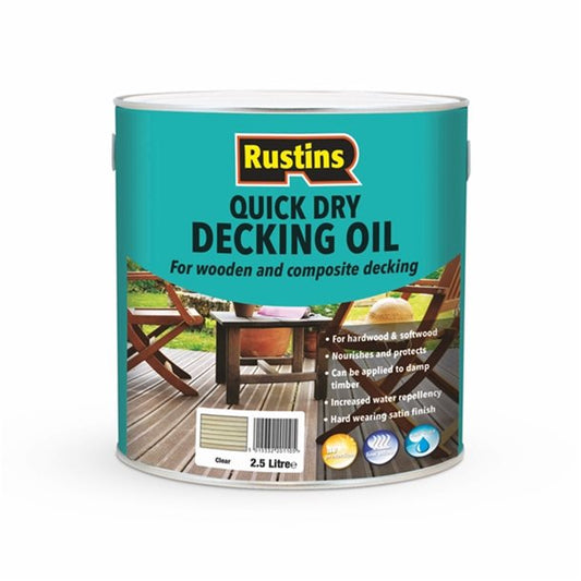 DECKING OIL CLEAR 2.5LTR RUSTINS