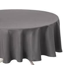 GREY ROUND TABLECLOTH