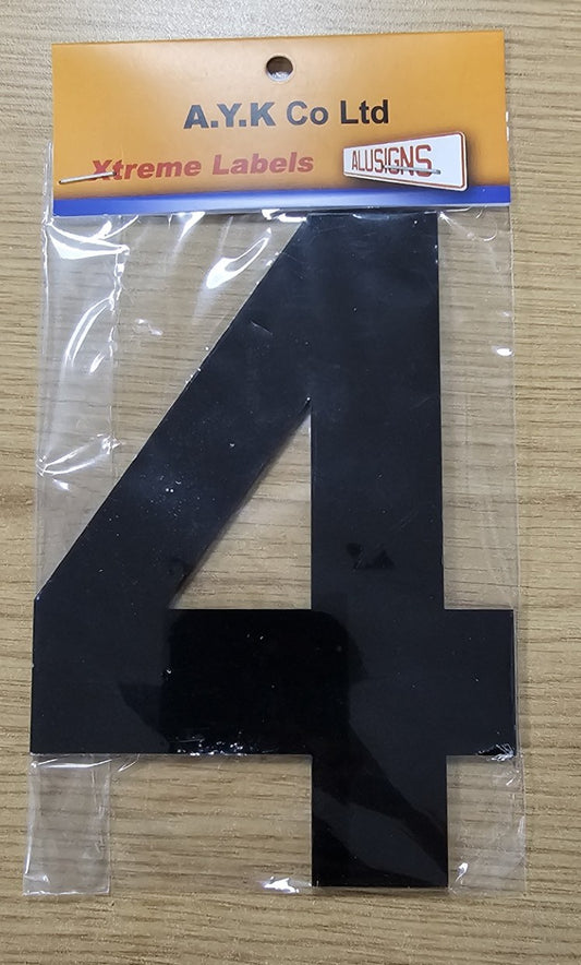 SIGN PVC HOUSE NUMBER "4" 15CM
